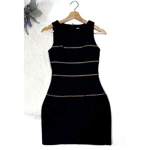 Rolando Santana Women's Ivy Zip Accent Sleeveless  Mini Dress Black Size 2
